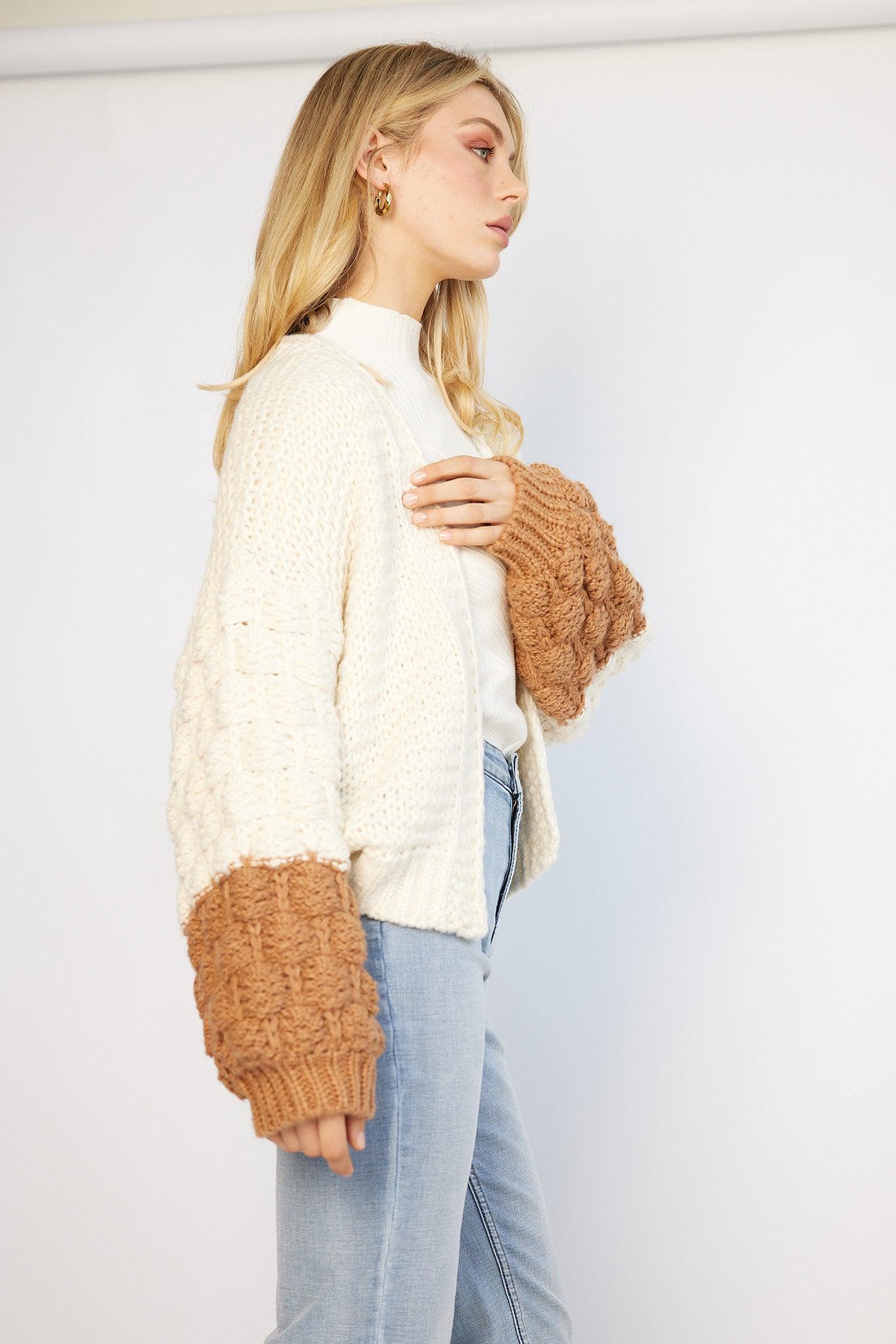 Andreas Cardigan - Beige Multi-Knitwear-Womens Clothing-ESTHER & CO.