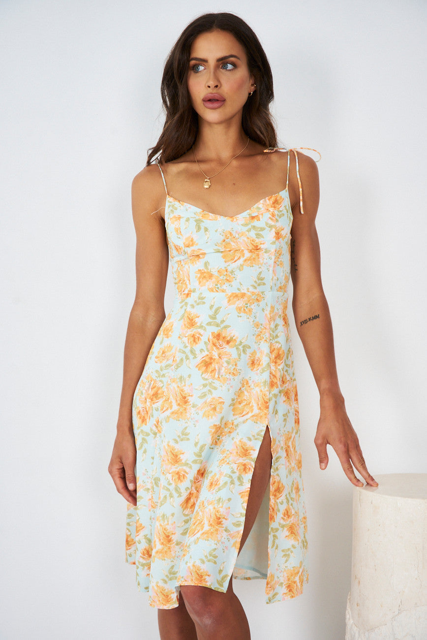 Esther & Co. Cleo Dress - Green Floral – ESTHER & CO.