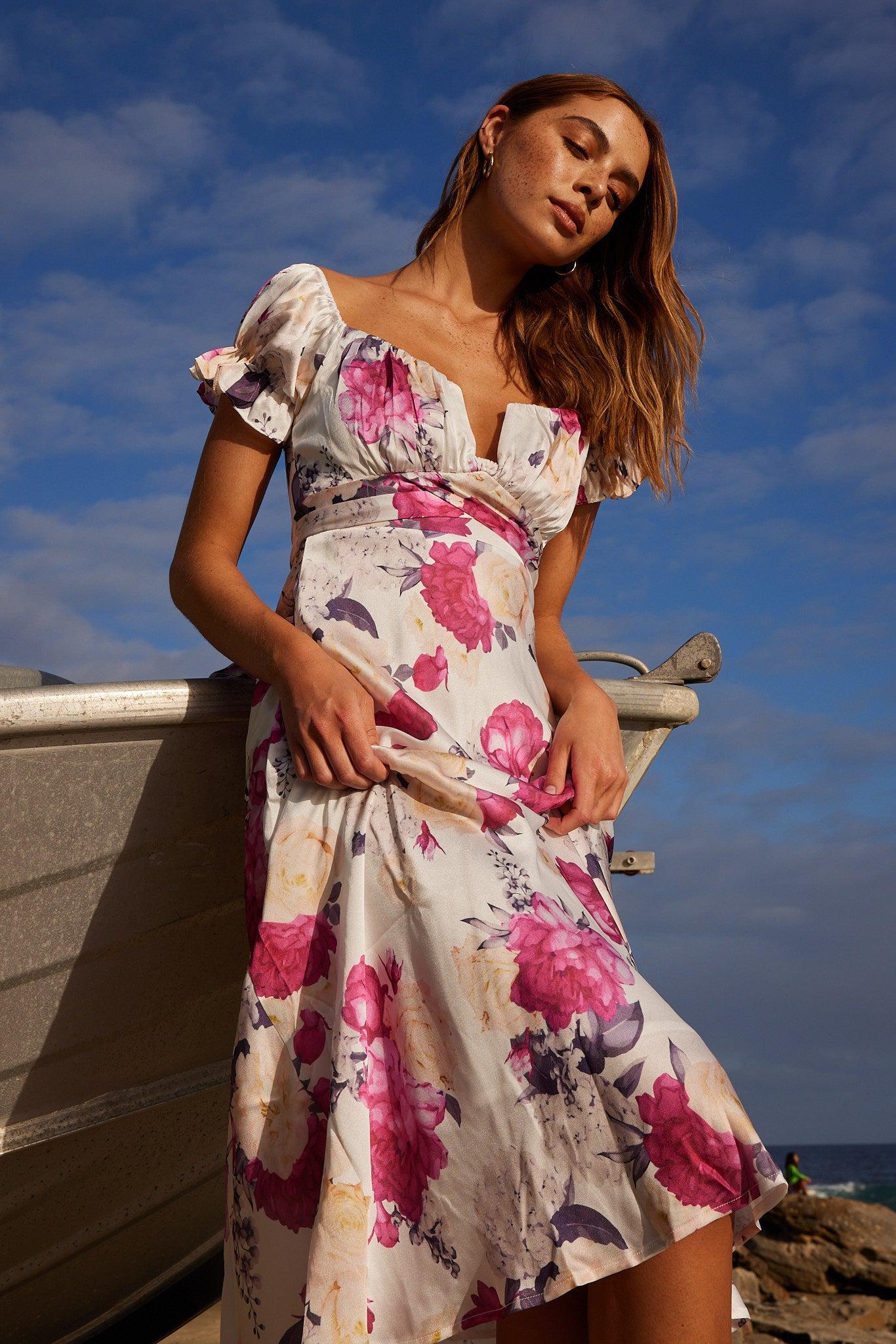 Darshelle Dress - Pink Floral-Dresses-Womens Clothing-ESTHER & CO.