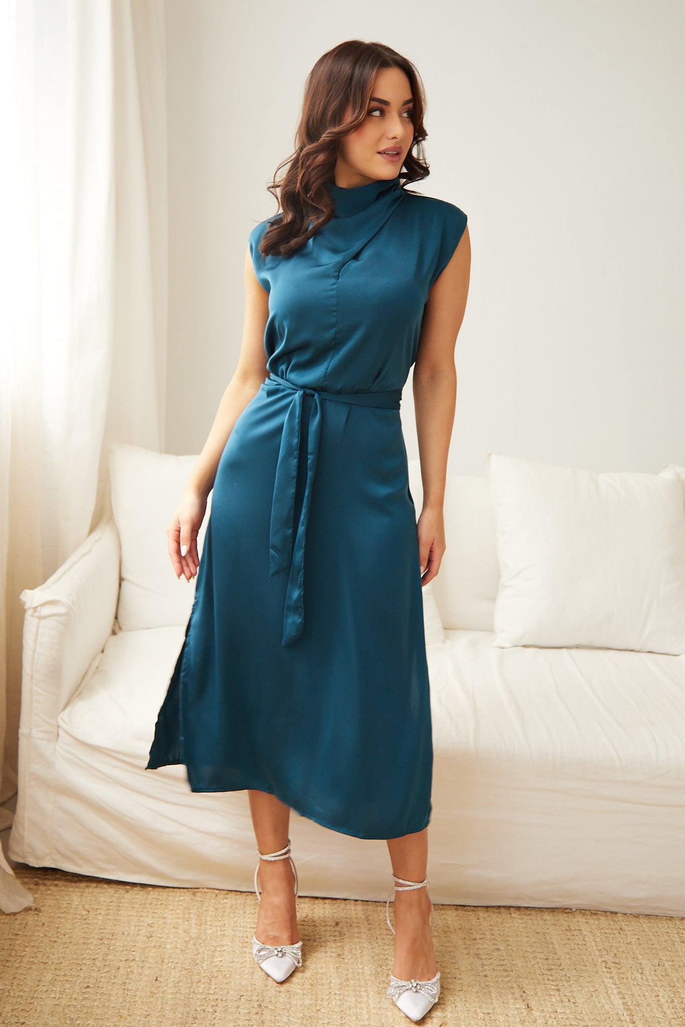 Seline Dress - Teal-Dresses-Womens Clothing-ESTHER & CO.