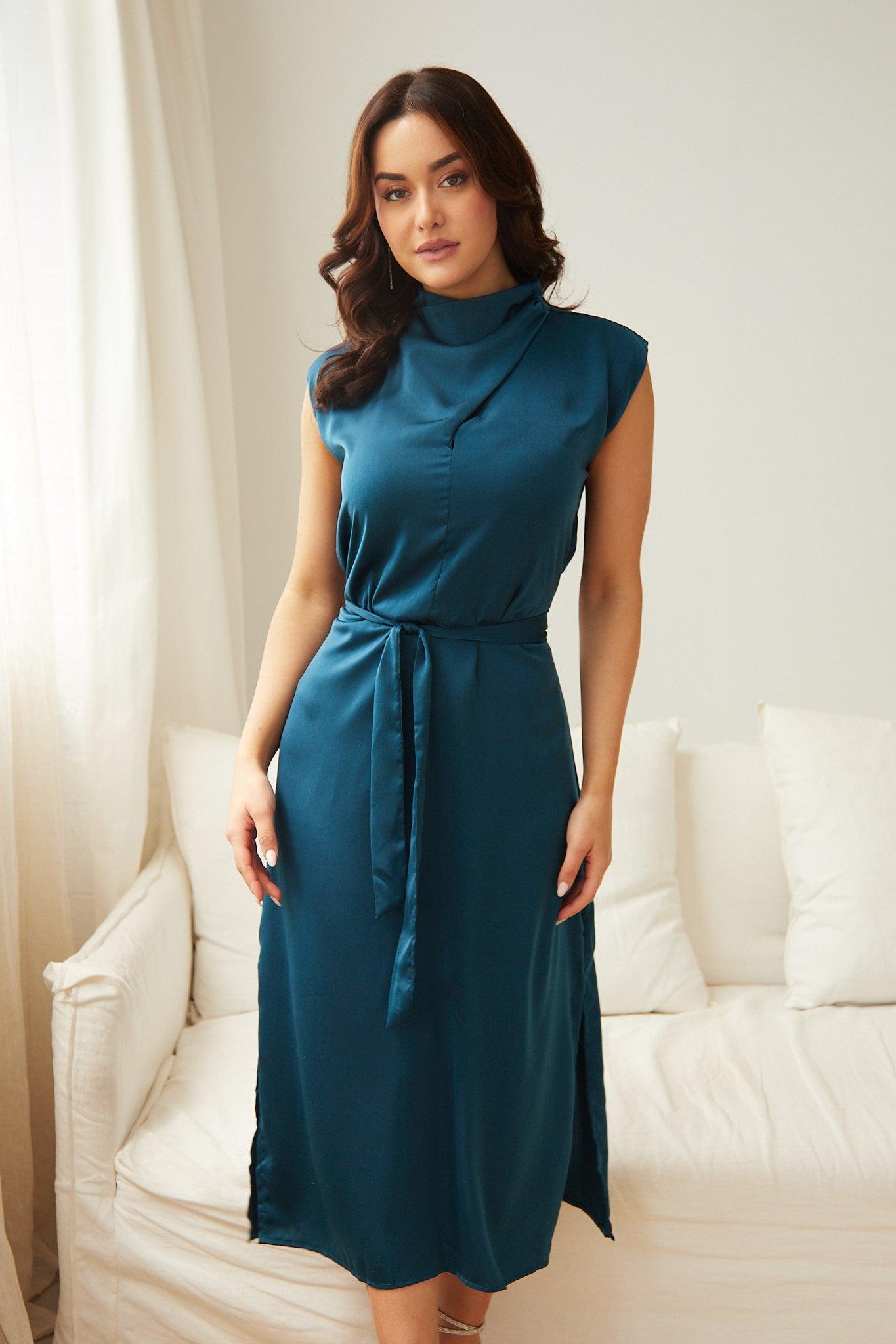 Seline Dress - Teal-Dresses-Womens Clothing-ESTHER & CO.